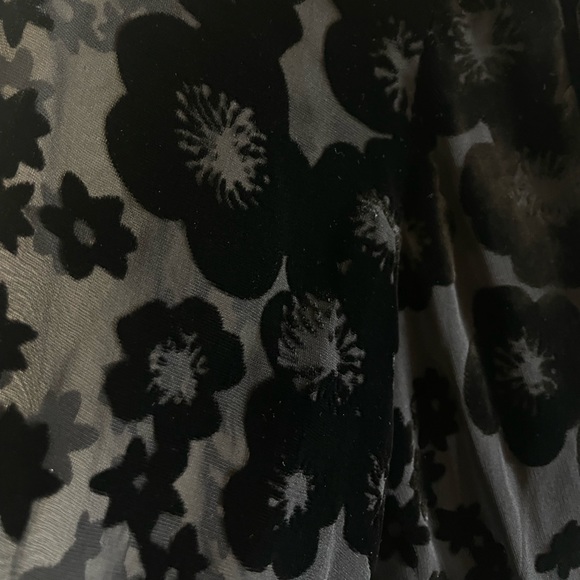 TRINA TURK Black Velvet Sheer Floral Boho Dress - Picture 10 of 10